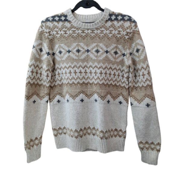 American Eagle Other - Vintage American Eagle XS Cotton Fairisle Sweater in Neutral Tan Colors